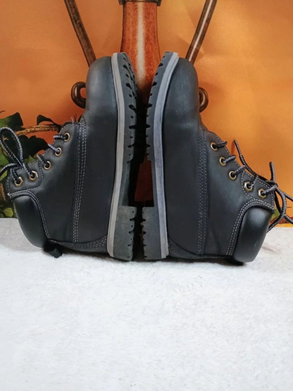 EUC Kids Wonder Nation Sz 13 Black Youth Utility Work Boots Rugged Outdoor Lace